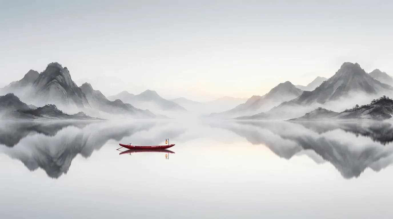 山水留白背景